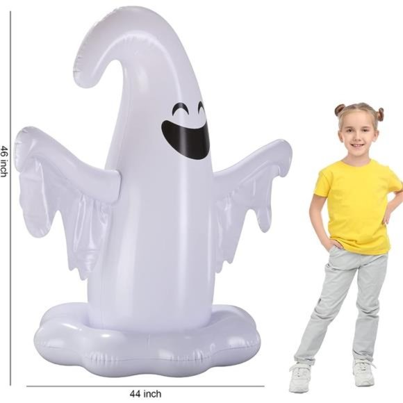 3.7FT Inflatable Ghost Halloween Jumbo, White Ghost, Blow up Ghost - Picture 7 of 7
